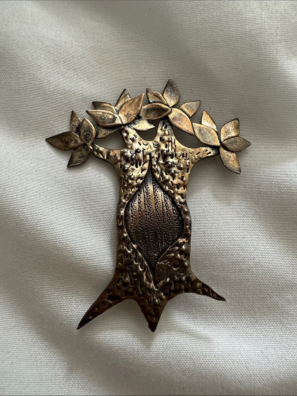 Vintage  Tree of Life pin silver